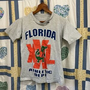 Vintage Florida Gators Kids T-Shirt 1996 Collegeware Distressed Ripped Collar